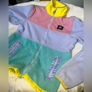 Teddy Fresh Pastel Plush Zip Up Medium Oversized Jacket